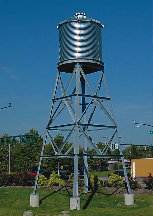 Water tank on tower