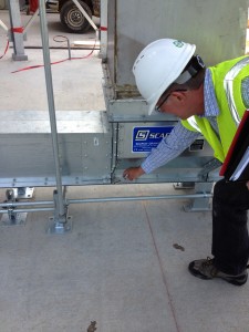 inspector looks at SCAFCO installation at Kansas State University